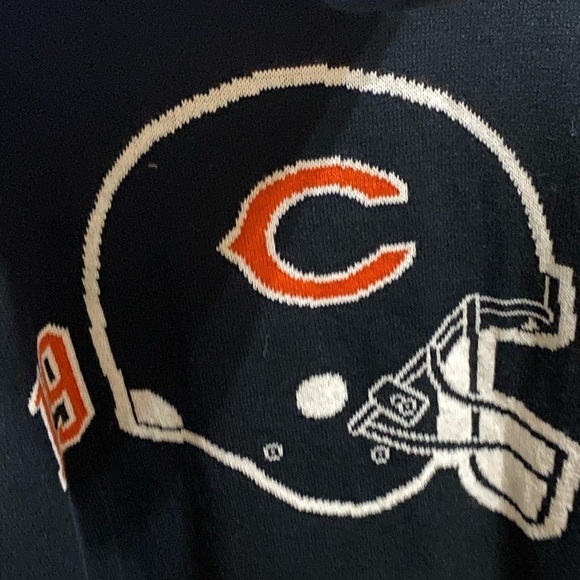 NFL Vintage Chunky Big Logo 1920 CHICAGO BEARS Knit Hoodie Size Large Gorpcore - Picture 8 of 10